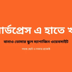 wordpress এ হাতে খড়ি